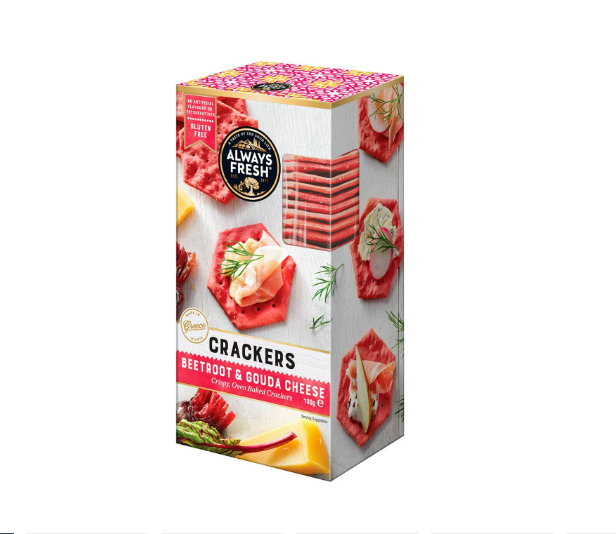 Always Fresh Crackers Beetroot & Gouda 100g