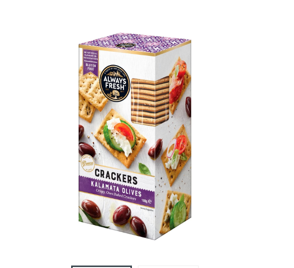 Always Fresh Crackers Kalamata Olive 100g