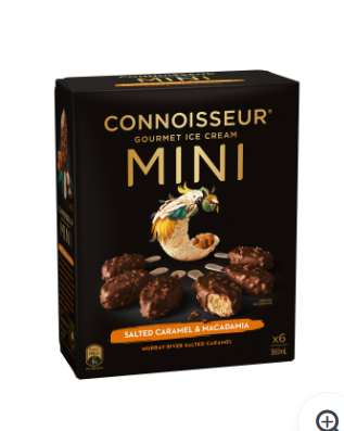 Connoisseur Salted Caramel Macadamia Mini Ice Cream 6 pack