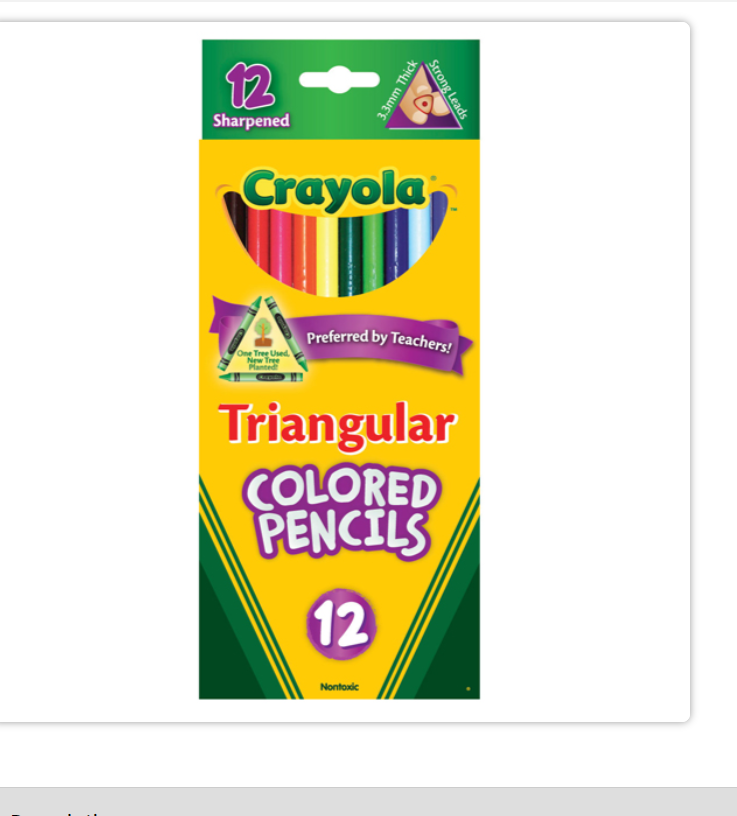 Crayola Triangular Colored Pencils 12pkt