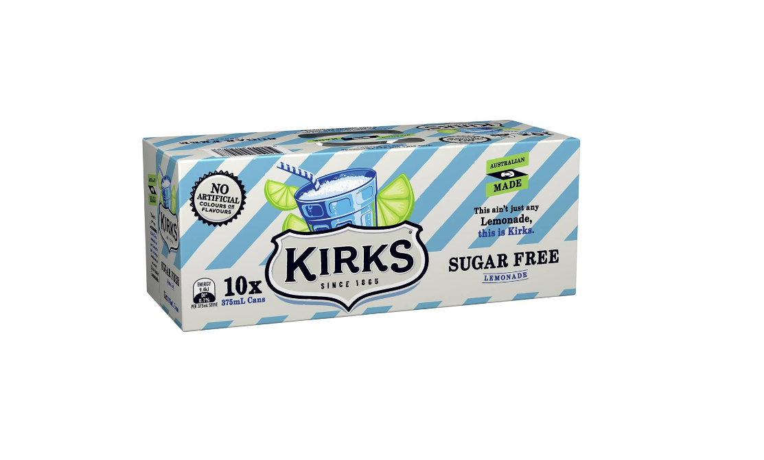 Kirks Lemonade Sugar Free 10 x 375ml