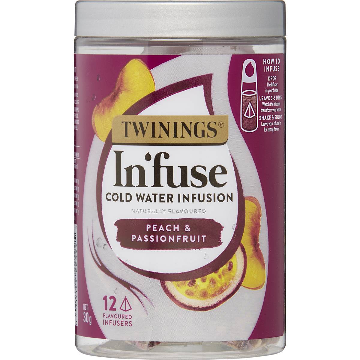 Twinings In'fuse Cold Water Infusion Peach and Passionfruit 12 pack