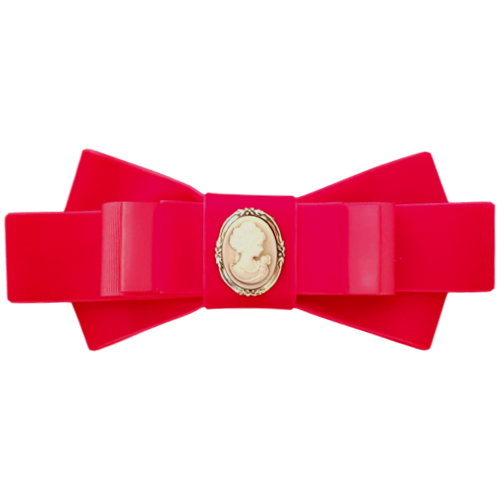 Hair Bow Saffron Velvet Red 555