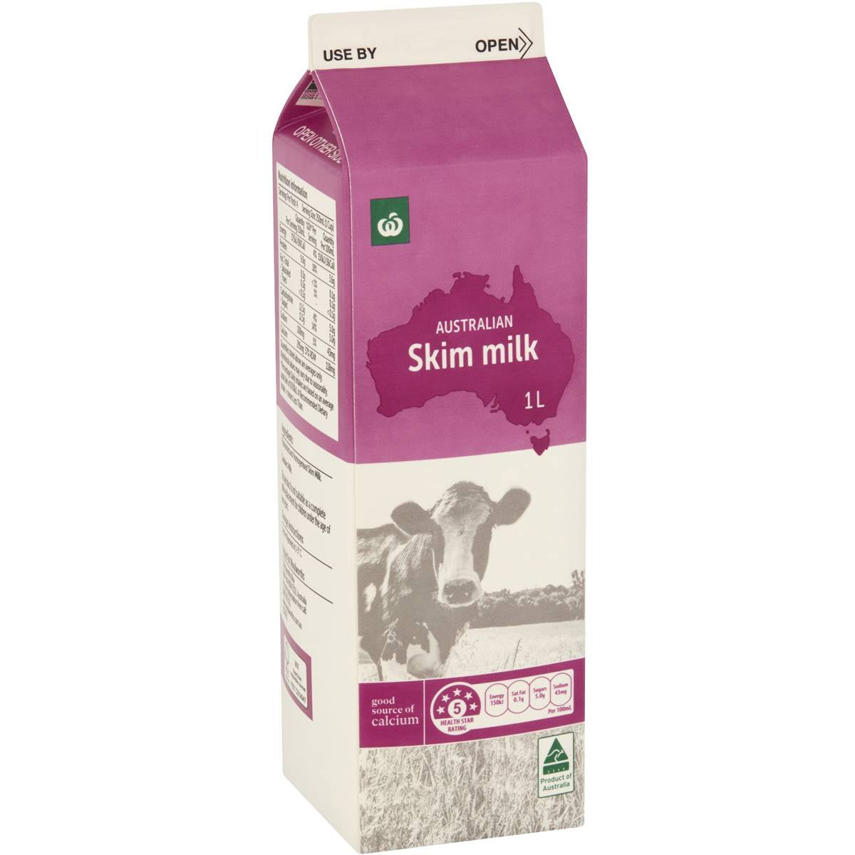 Woolworths Skim Milk 1L