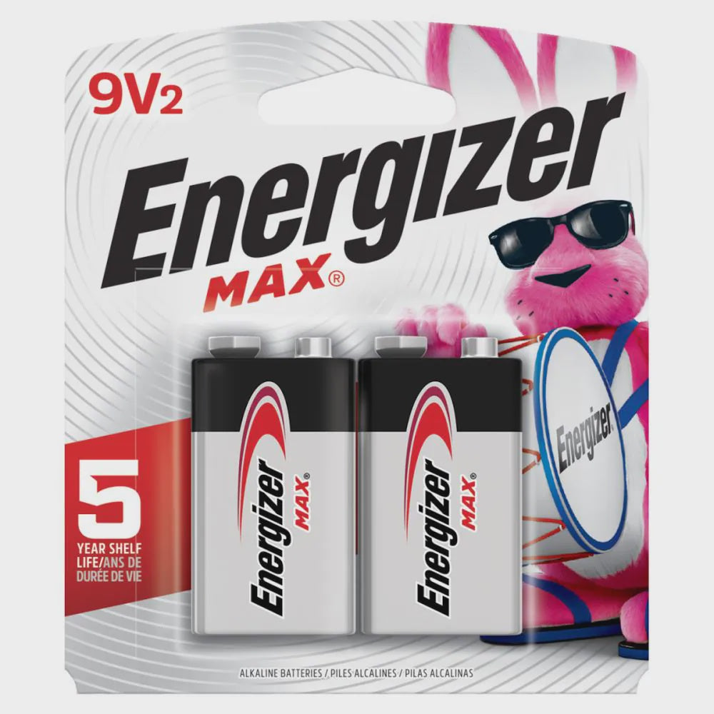 Energizer Max Batteries 9V 2 Pack