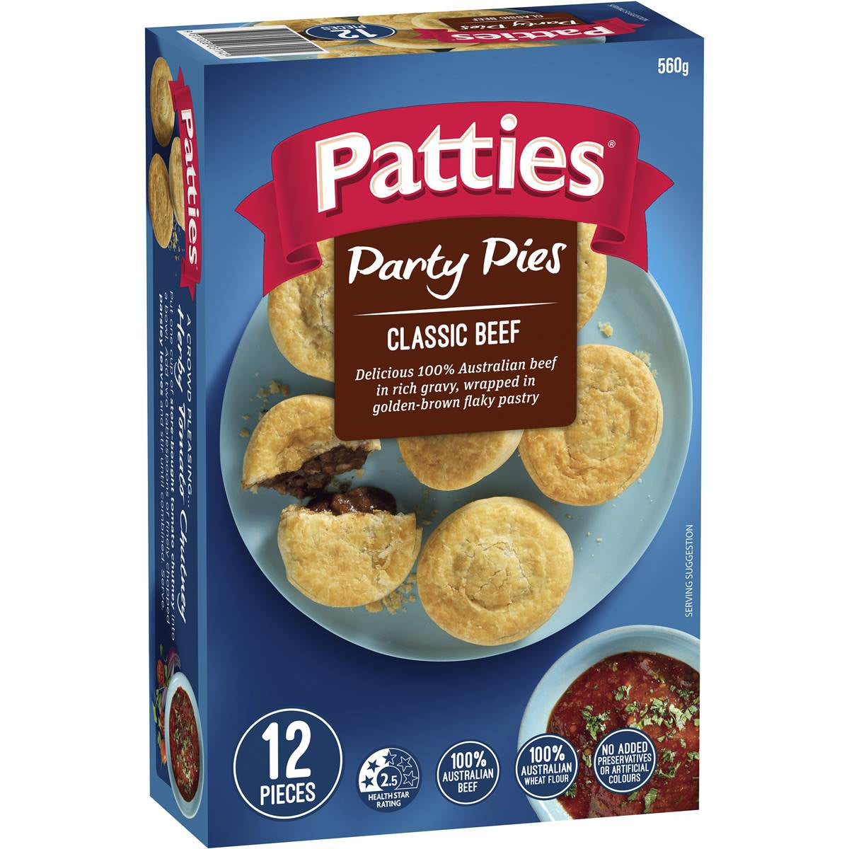 Patties Party Pies Classic Beef 12 pack