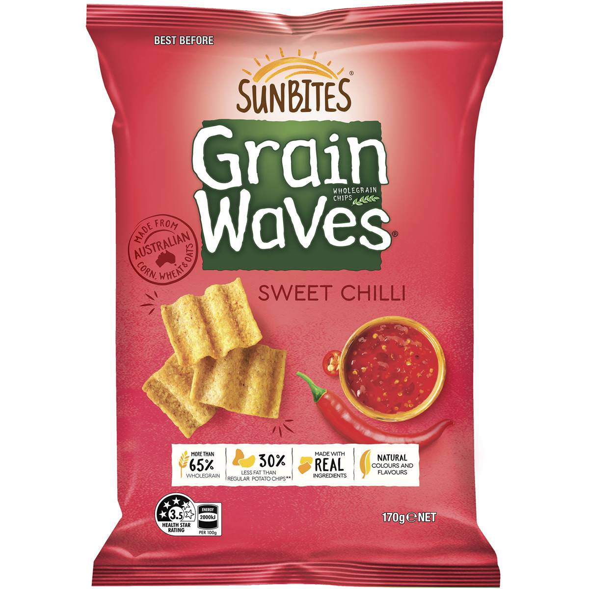 Sunbites Grain Waves Sweet Chilli 170g