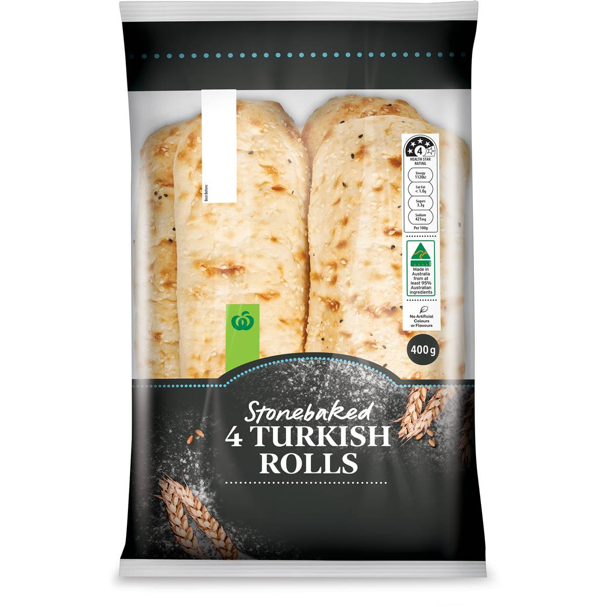 Stonebaked Turkish Rolls 4pk 400g