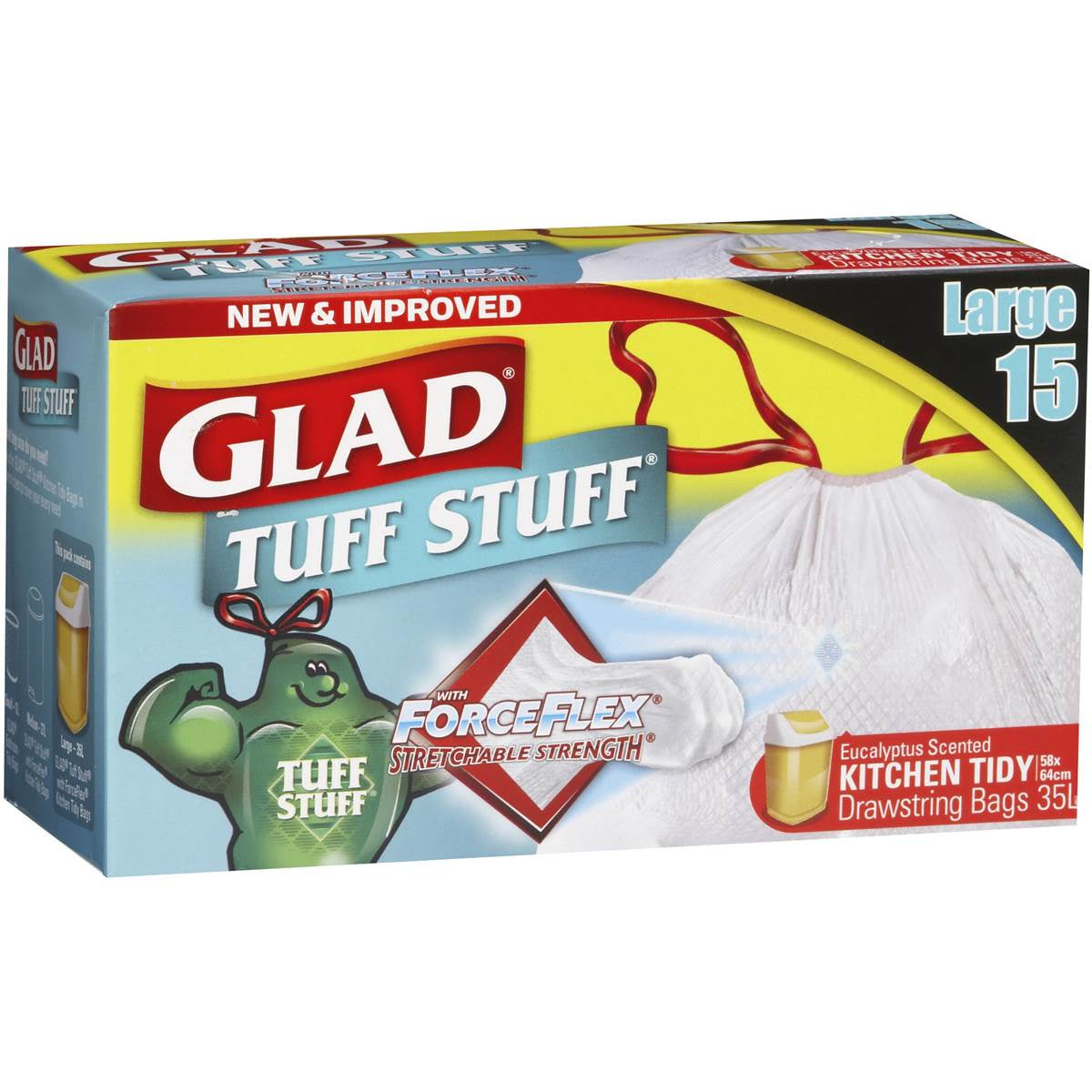 Glad Tuff Stuff Kitchen Tidy Bags 35L 15 pack