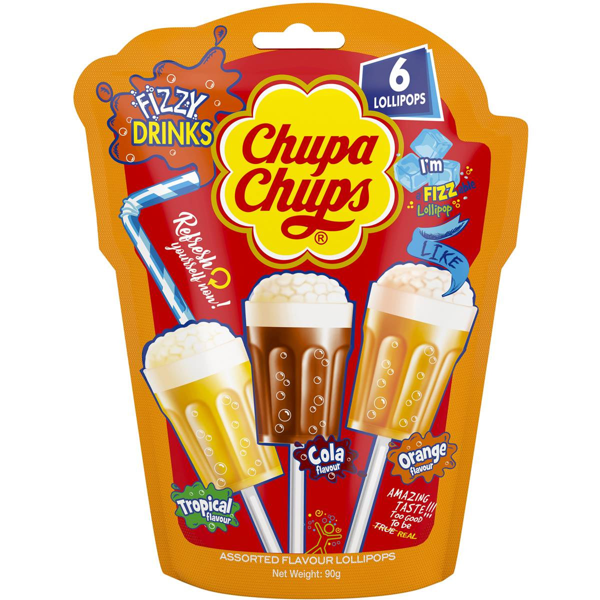 Chupa Chups Lollipops Fizzy Drink Flavour 6 Pack