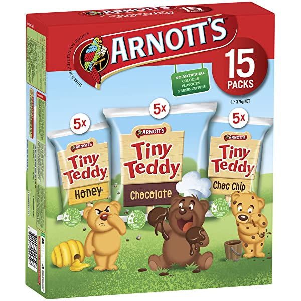 Arnott's Tiny Teddy Assorted 15 packs 375g