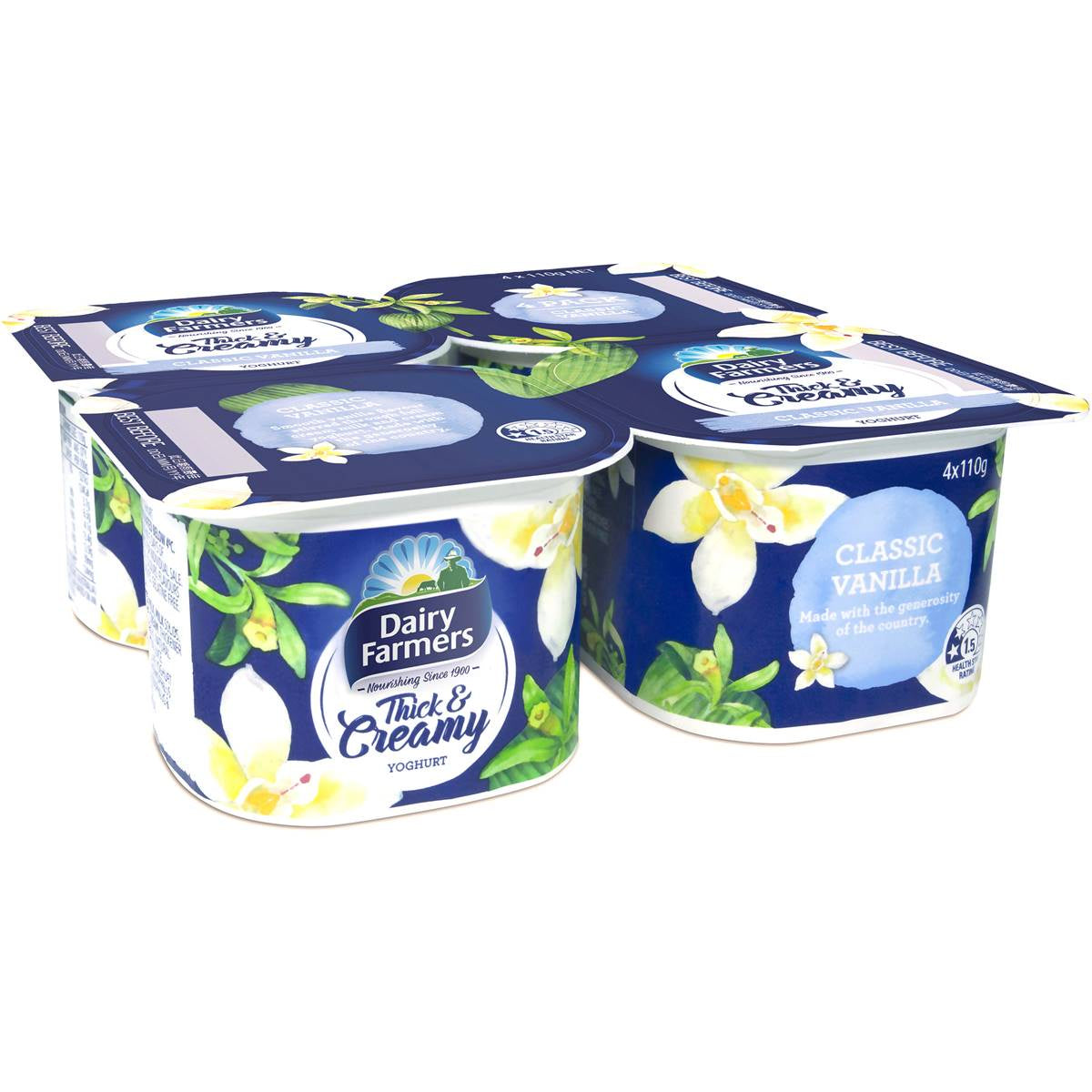 Dairy Farmers Thick and Creamy Classic Vanilla Yogurt 4 pack