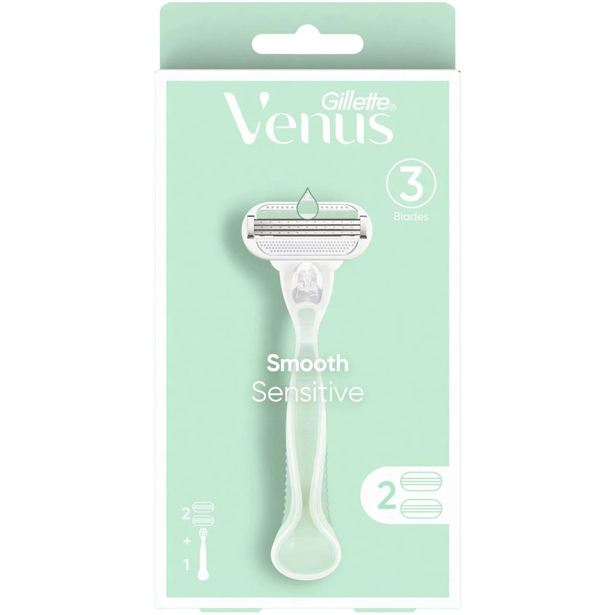 Gillette Venus Smooth Sensitive Razor with 2 razor blades