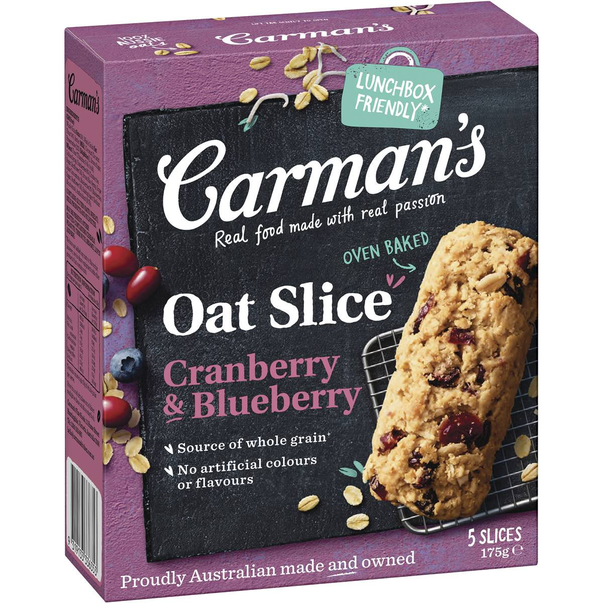 Carman's Oat Slice Cranberry & Blueberry 175g