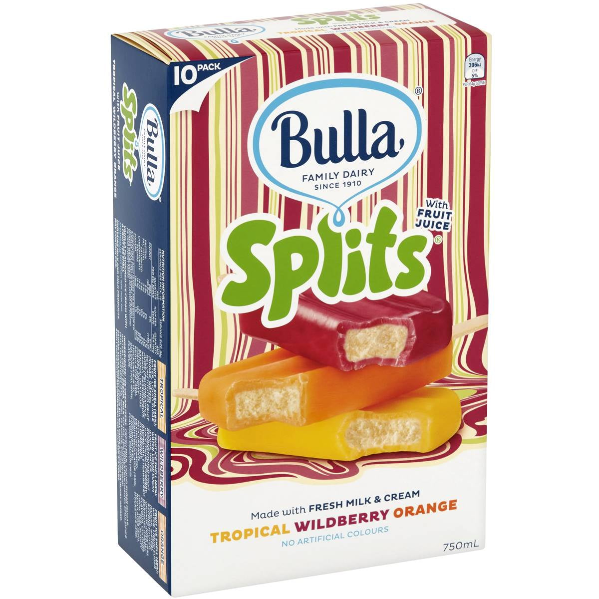 Bulla Splits Tropical Wildberry Orange 10pack 750mL