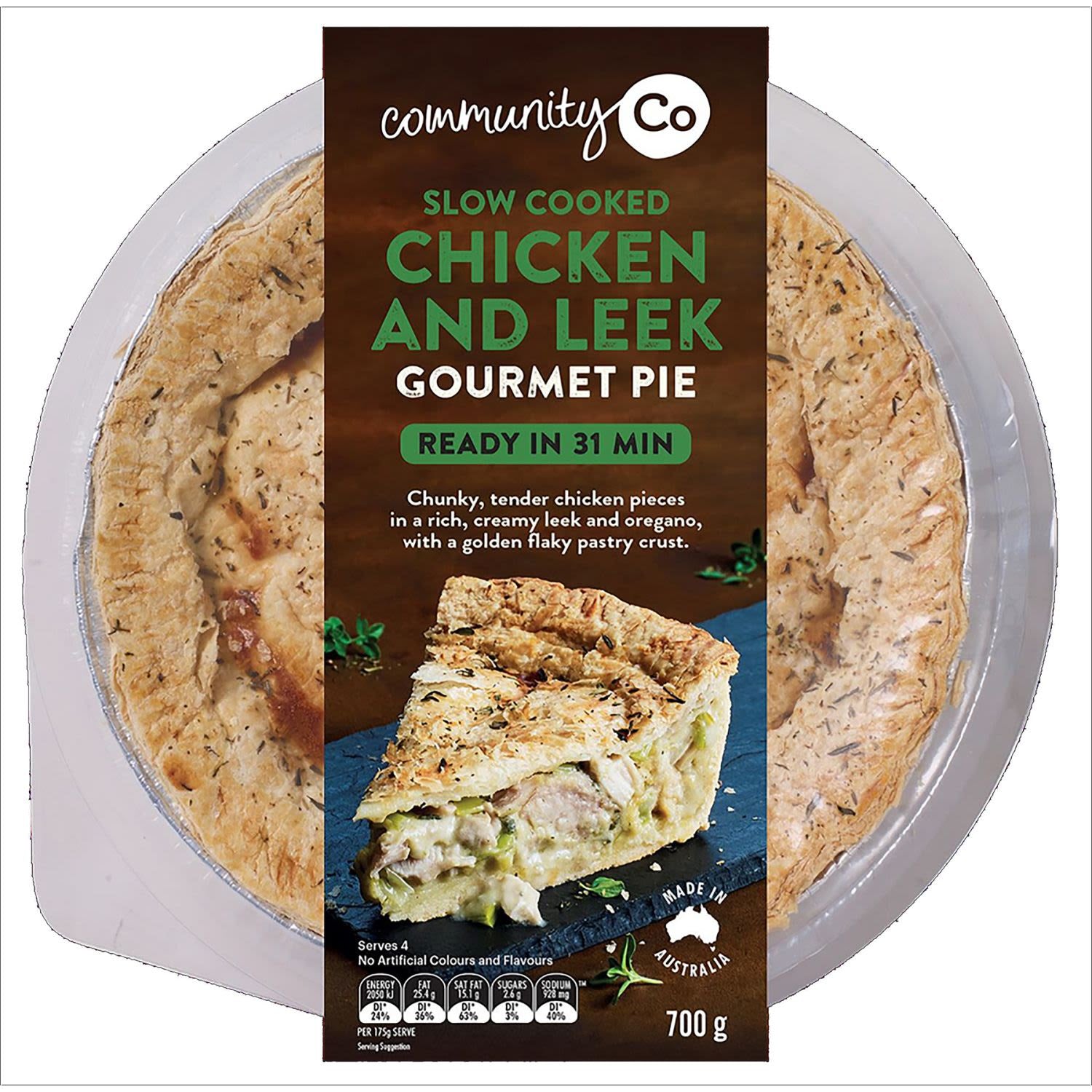 Community & Co Slow Cooked Chicken & Leek Gourmet Pie