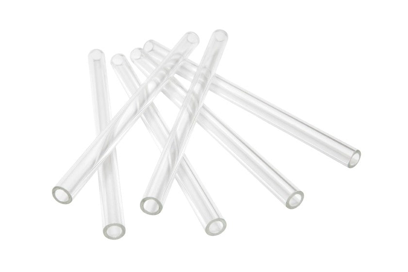 Short Glass Drinking Straws 6 pack