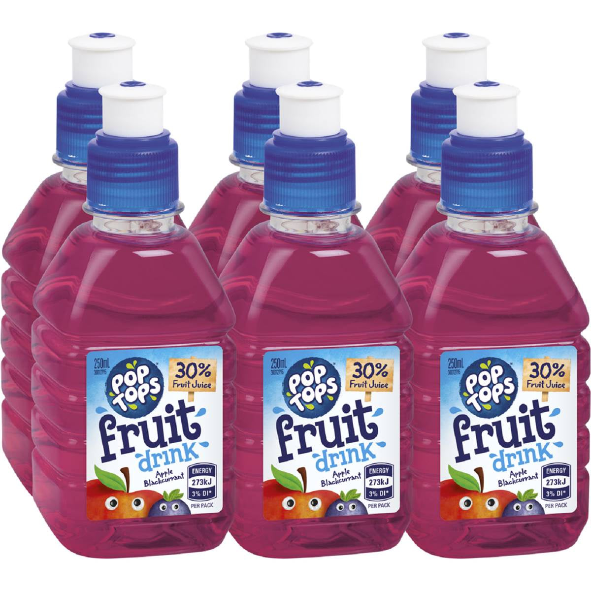 Pop Tops Fruit Drink Apple Blackcurrant 6 pack