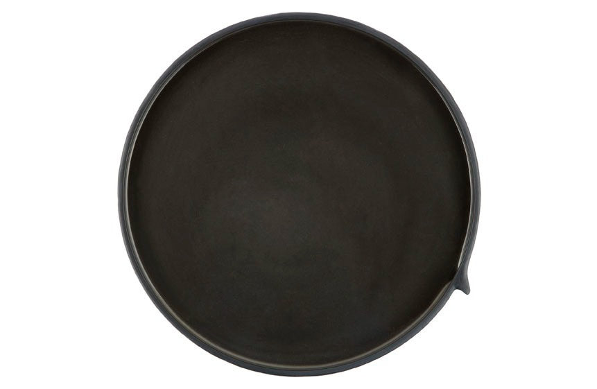 Burlap Round Tray - Large Black