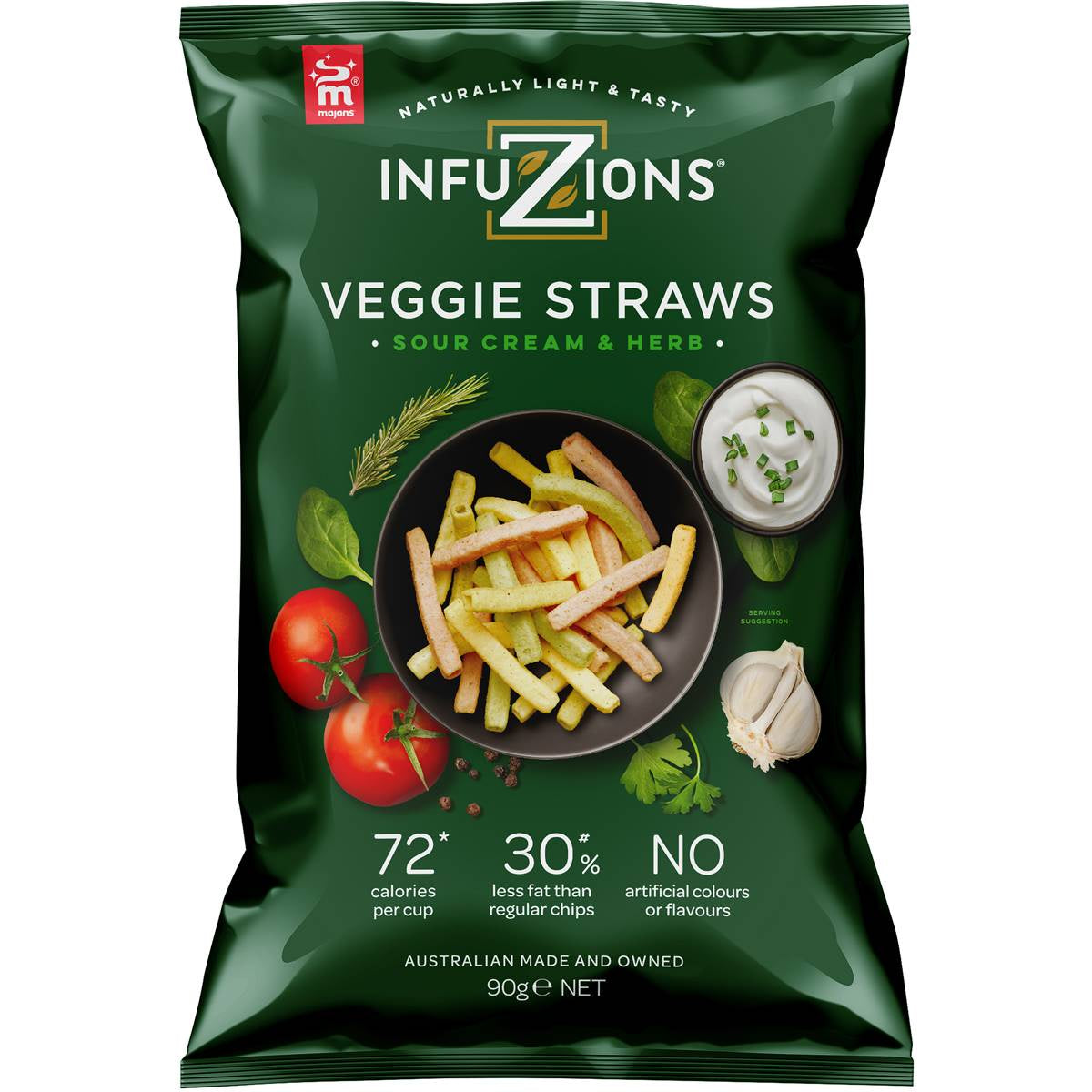 Infuzions Veggie Straws Sour Cream & Herbs 90g