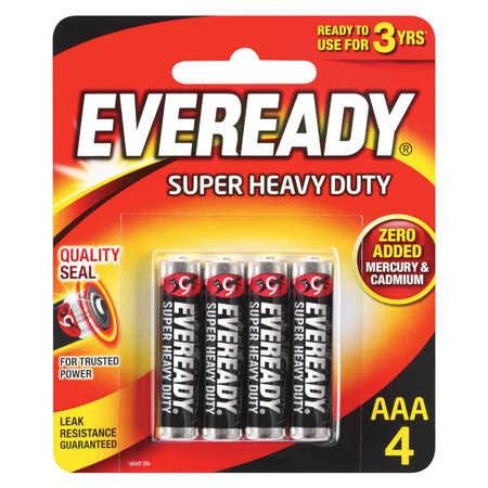 Eveready Super Heavy Duty Battery AAA 4 pack