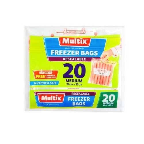 Multix Freezer Bags Resealable Medium 20 pack