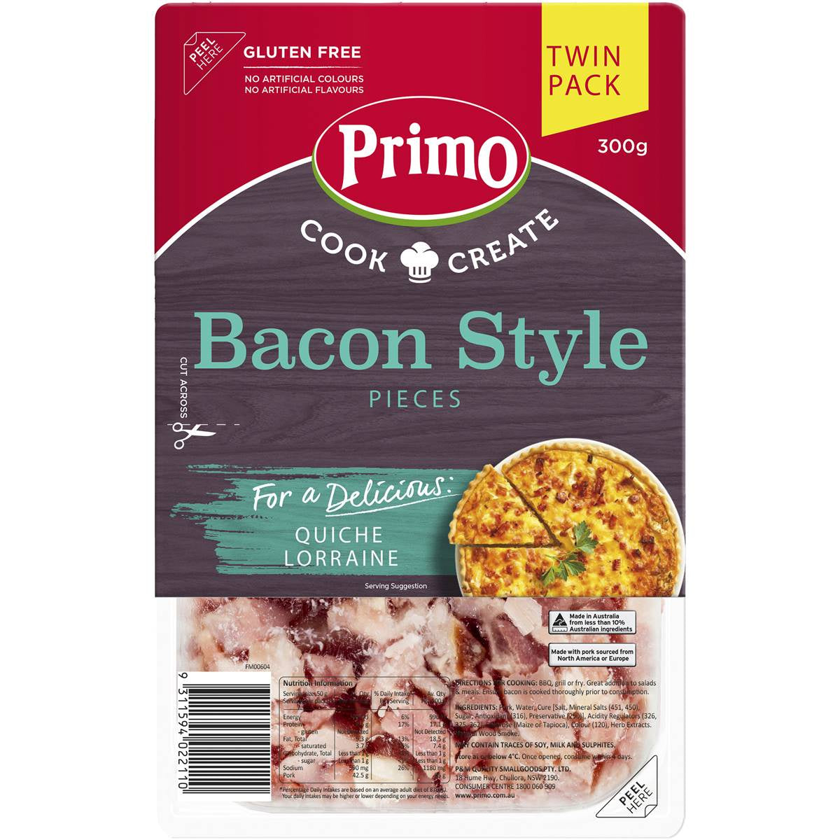 Primo Bacon Pieces Twin Pack 300gm