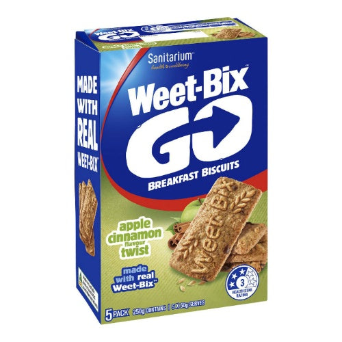 Weet-bix Go Breakfast Biscuits Apple and Cinnamon 5 pack