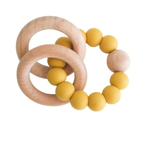 Alimrose Beechwood Teether Rings Set - Butterscotch