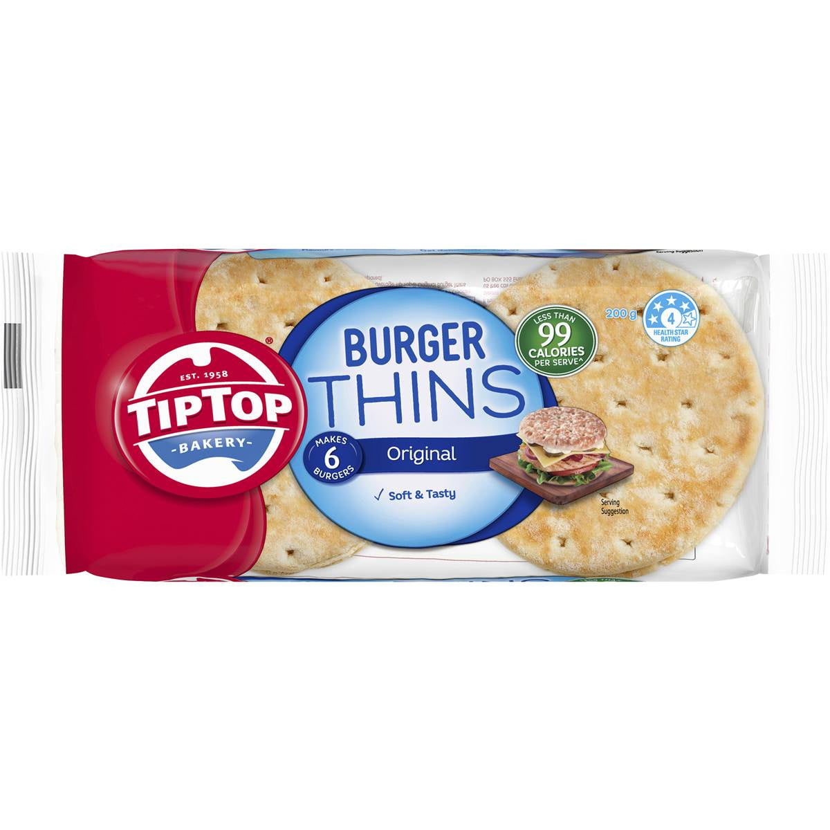 Tip Top Burger Thins Original 200g