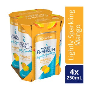 Mount Franklin Lightly Sparkling Mango 4 x 250mL