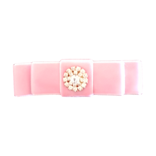 Hair Bow Sienna Velvet Light Pink 526