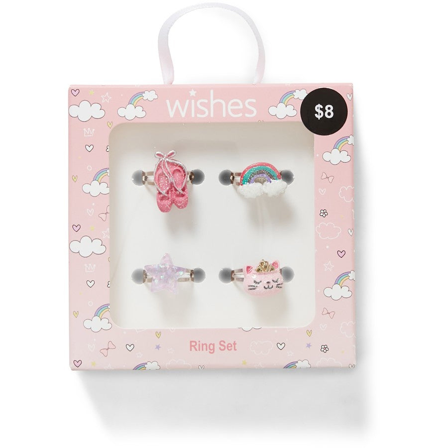 Wishes Caticorn Ring Set 4Pk