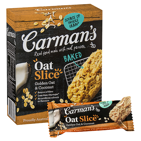 Carman's Baked Oat Slice Golden Oat and Coconut 175g