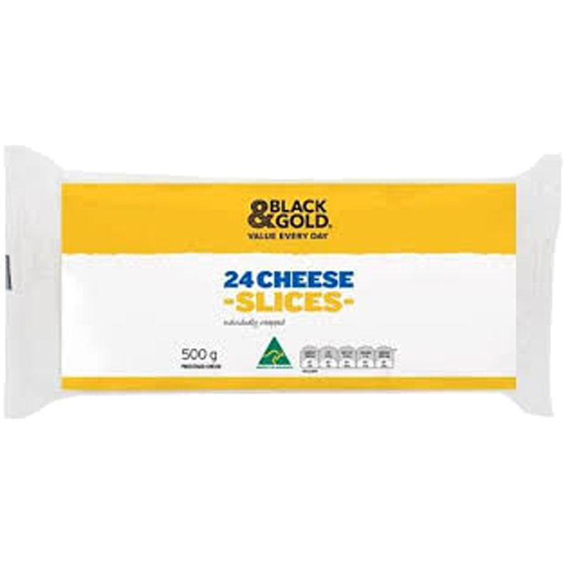 Black and Gold Cheese Slices 24 pack 500g