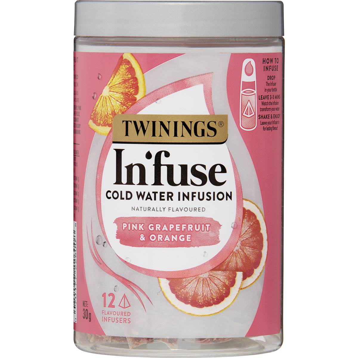 Twinings In'fuse Cold Water Infusion Pink Grapefruit and Orange 12 pack