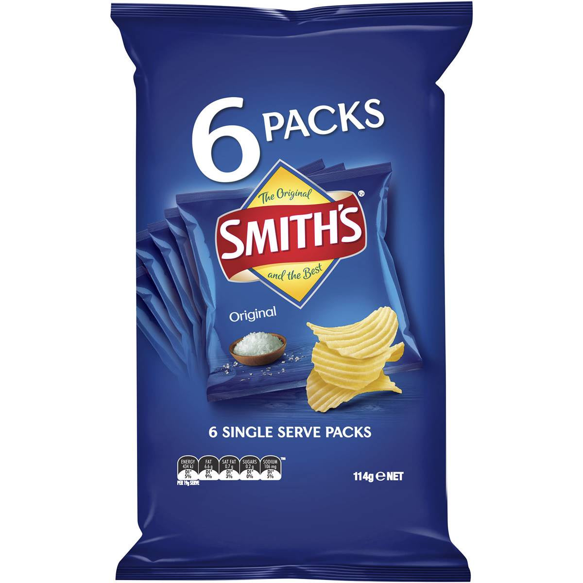 Smiths Original Chips Multipack - 6pk 114g