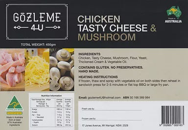 Gozleme 4U Chicken Tasty Cheese and Mushroom 450g