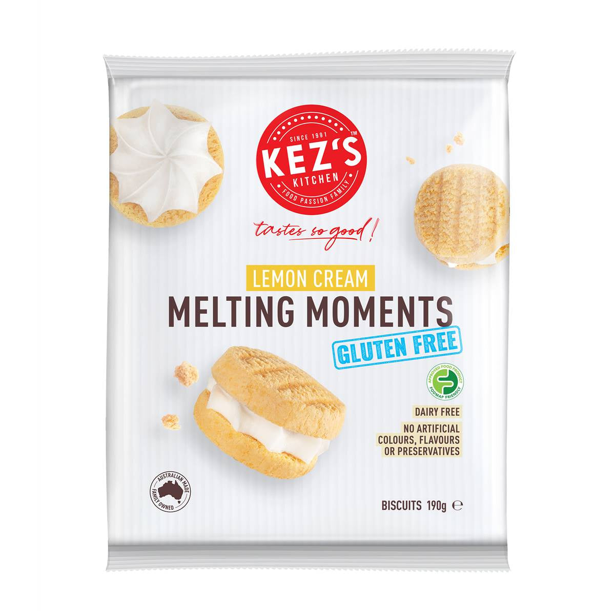 Kez's Lemon Cream Melting Moments 190g