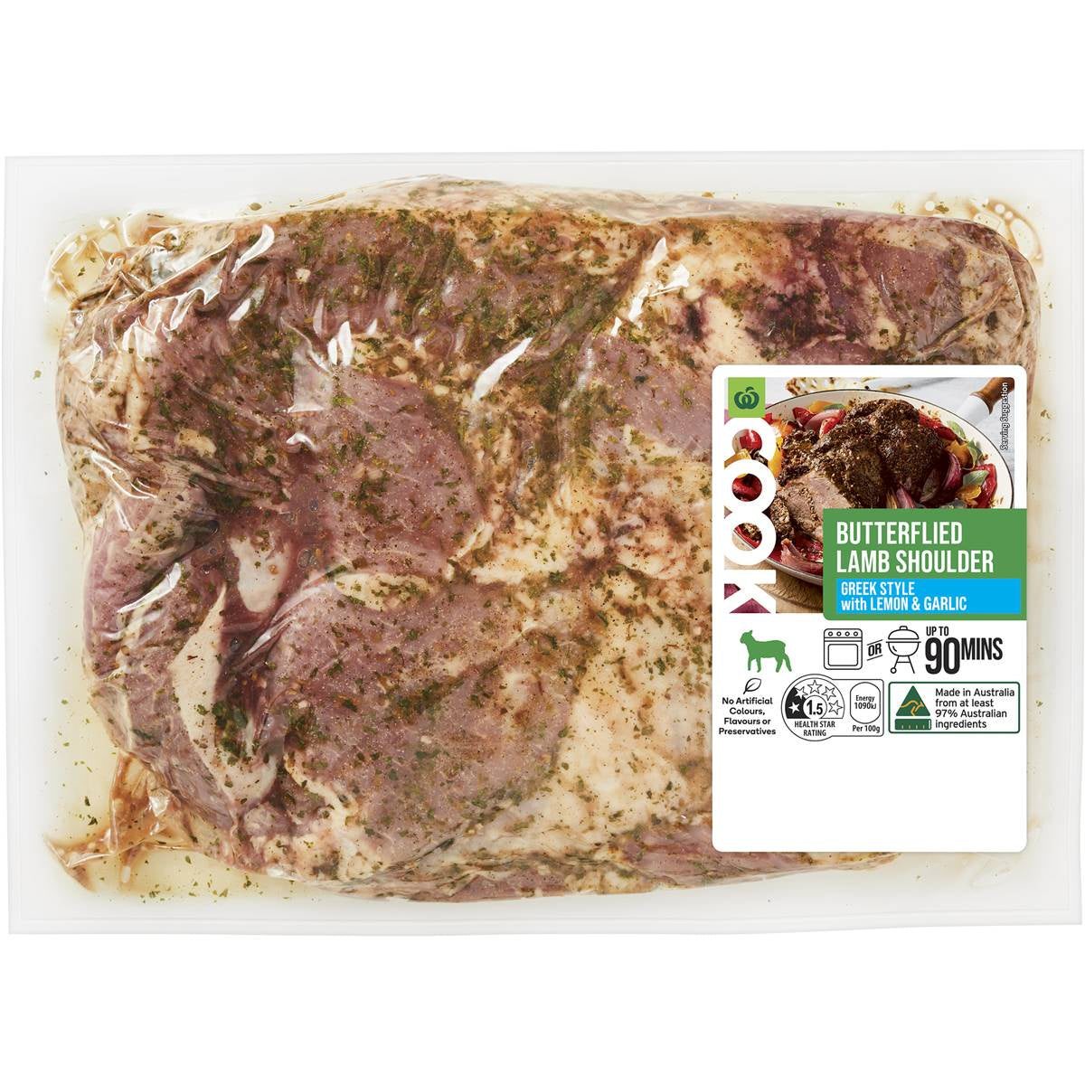 Woolworths Butterflied Lamb Shoulder Greek Style with Lemon and Garlic