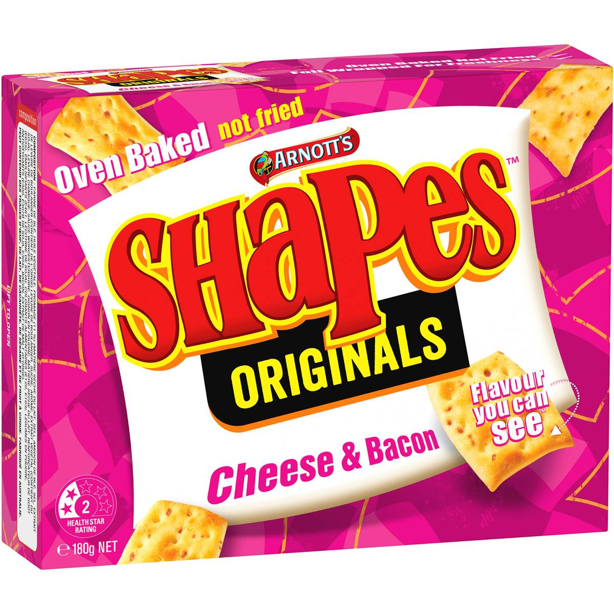 Arnott's Cheese and Bacon Shapes 180g