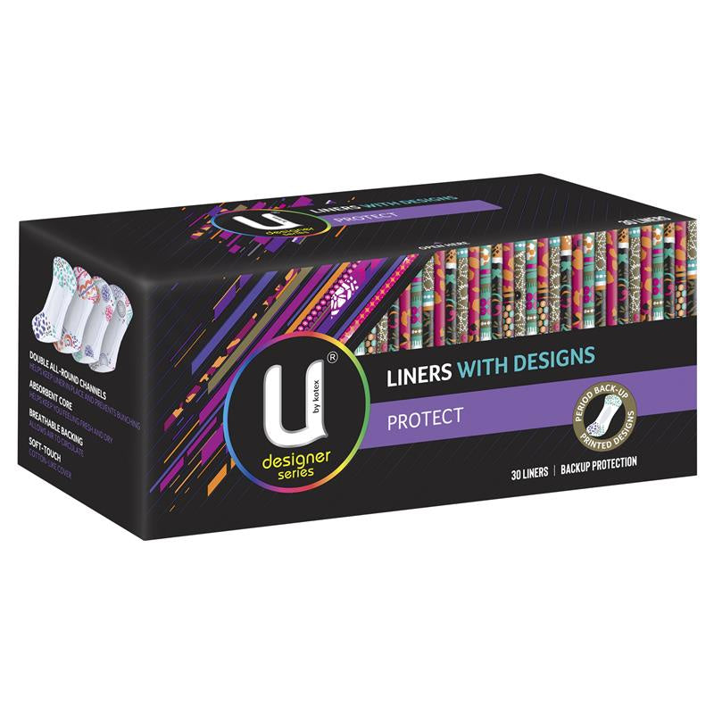 U by Kotex Designer Series Liners with Designs Protect 30 pack