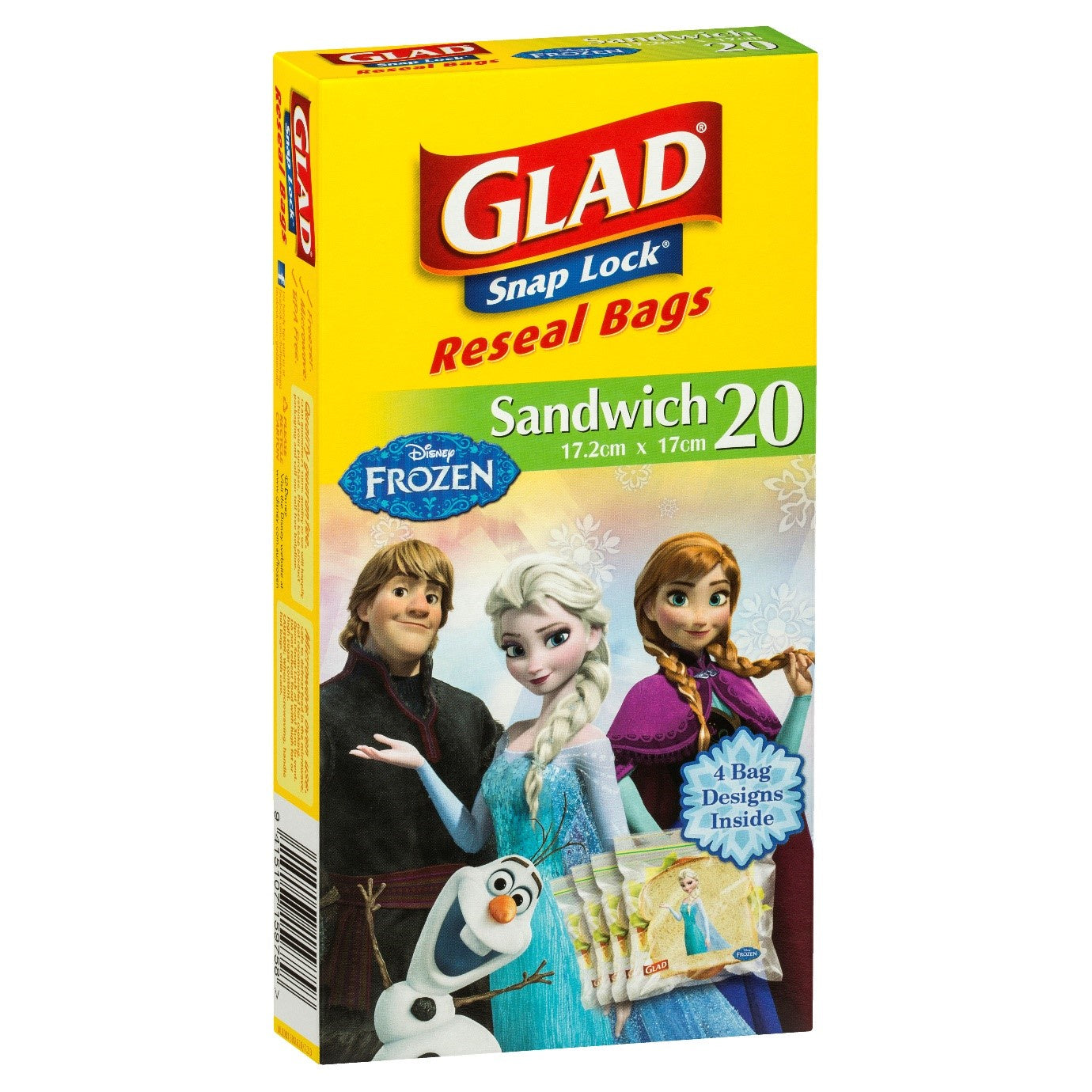 Glad Snap Lock Reseal Bags Girls 17.2x17cm 20 pack