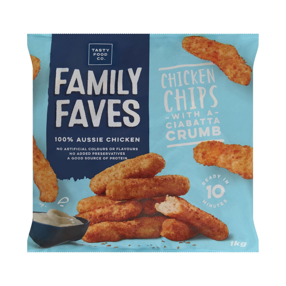 Tasty Food Co. Family Favs Chicken Chips with Ciabatta Crumb 1kg