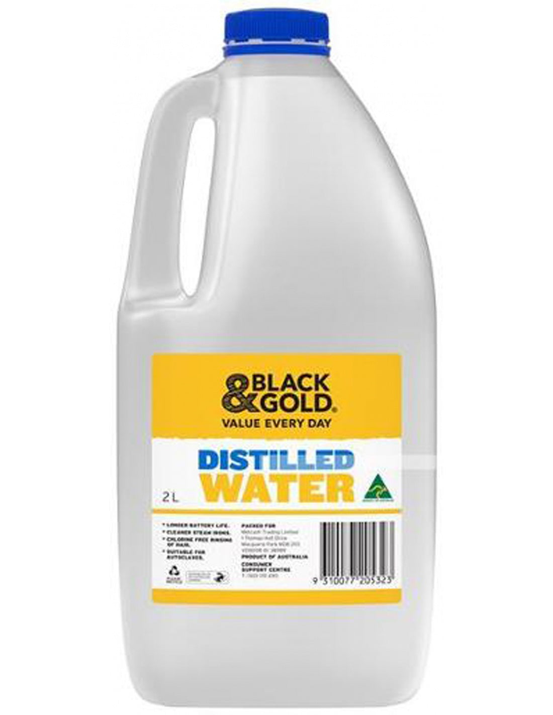 Black and Gold Distilled Water 2L