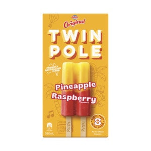 Peters Original Twin Pole Pineapple and Raspberry 8 Pack