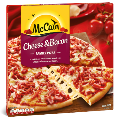 McCain Family Pizza Cheese and Bacon 500g