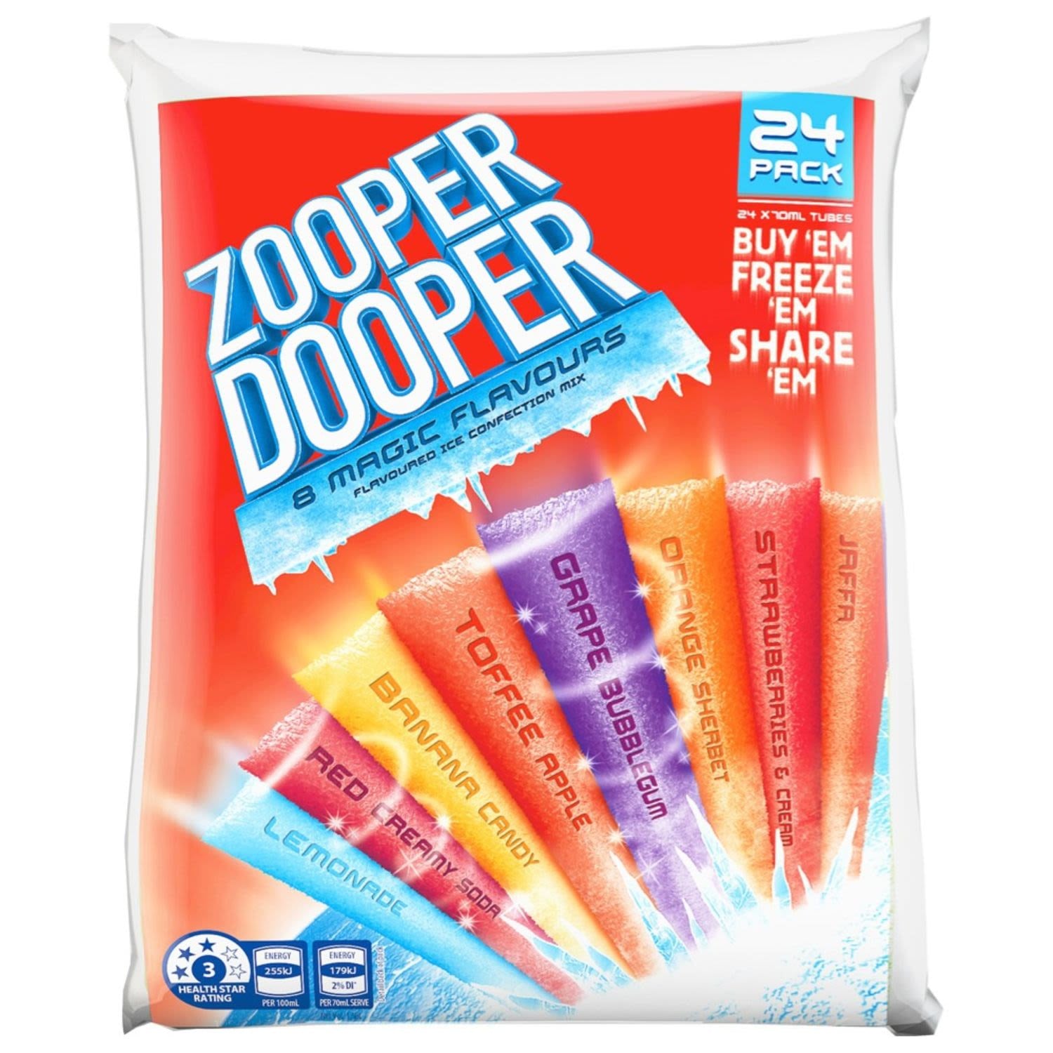 Zooper Dooper 6 Magic Flavours 24 pack