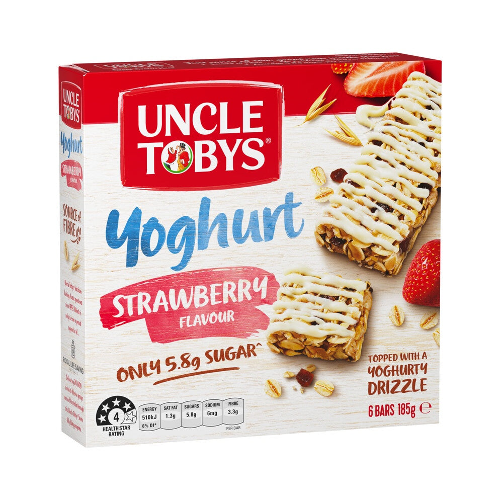 Uncle Tobys  Muesli Bar Yoghurt Strawberry  6 pack