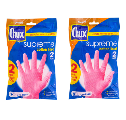 Chux Supreme Cotton Lined Rubber Glove Medium